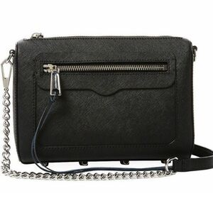 NWT Rebecca Minkoff Avery Leather Crossbody Handbag Chain Strap Light Black MINT